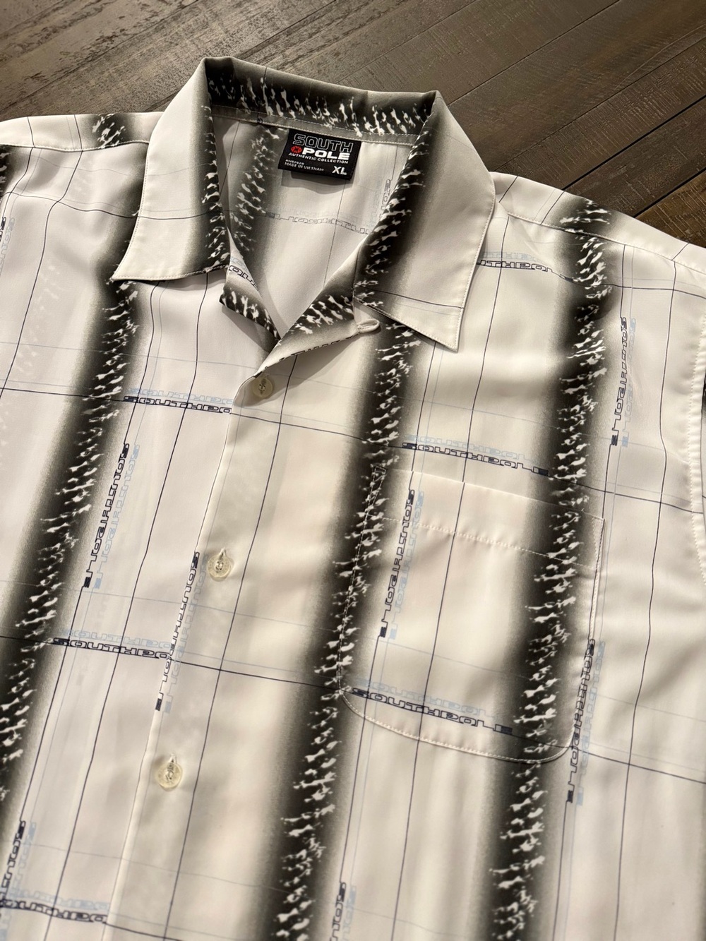 South Pole Y2K Button Up Shirt XL Abstract Graphic Streetwear